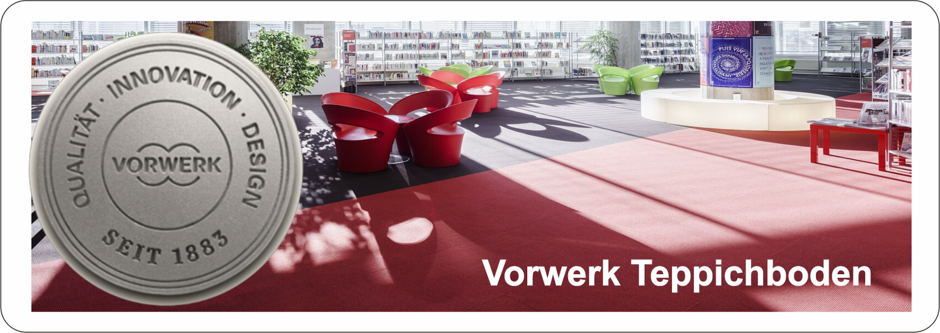 „Vorwerk Teppichboden – Qualität, Innovation und Design seit 1883, Markenemblem als Kategoriebild“